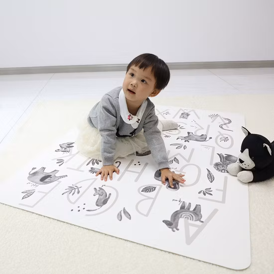 漫画の動物の赤ちゃんプレイマット綿子供クリーピングクロールカーペットマット子供のための睡眠敷物