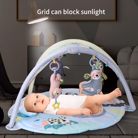 幼児アクティビティプレイジムマット早期教育玩具音楽と光機能ソフトベビージム20個のシーボール付きベビープレイマット